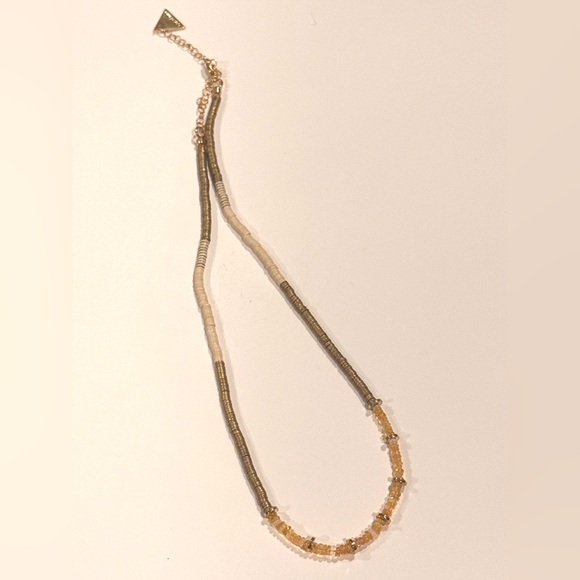 Gold and Cream Minimalist Necklace - Picture 1 of 2